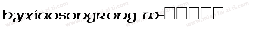 HYXiaoSongRong W字体转换